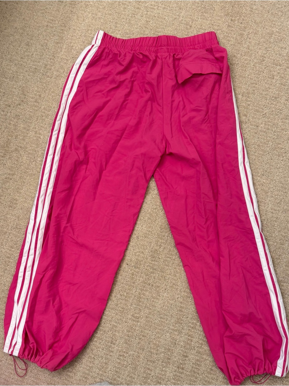 adidas Pink Wide-Leg Joggers with White Side Stripes (FIREBIRD ADILENIUM) - Picture 5 of 5